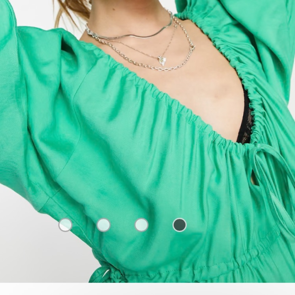 ASOS Vibrant Green Maxi Dress with Slit - Picture 4 of 4